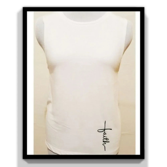 BELLA CANVAS | NWOT FAITH White Muscle Tank SMALL - Picture 1 of 4